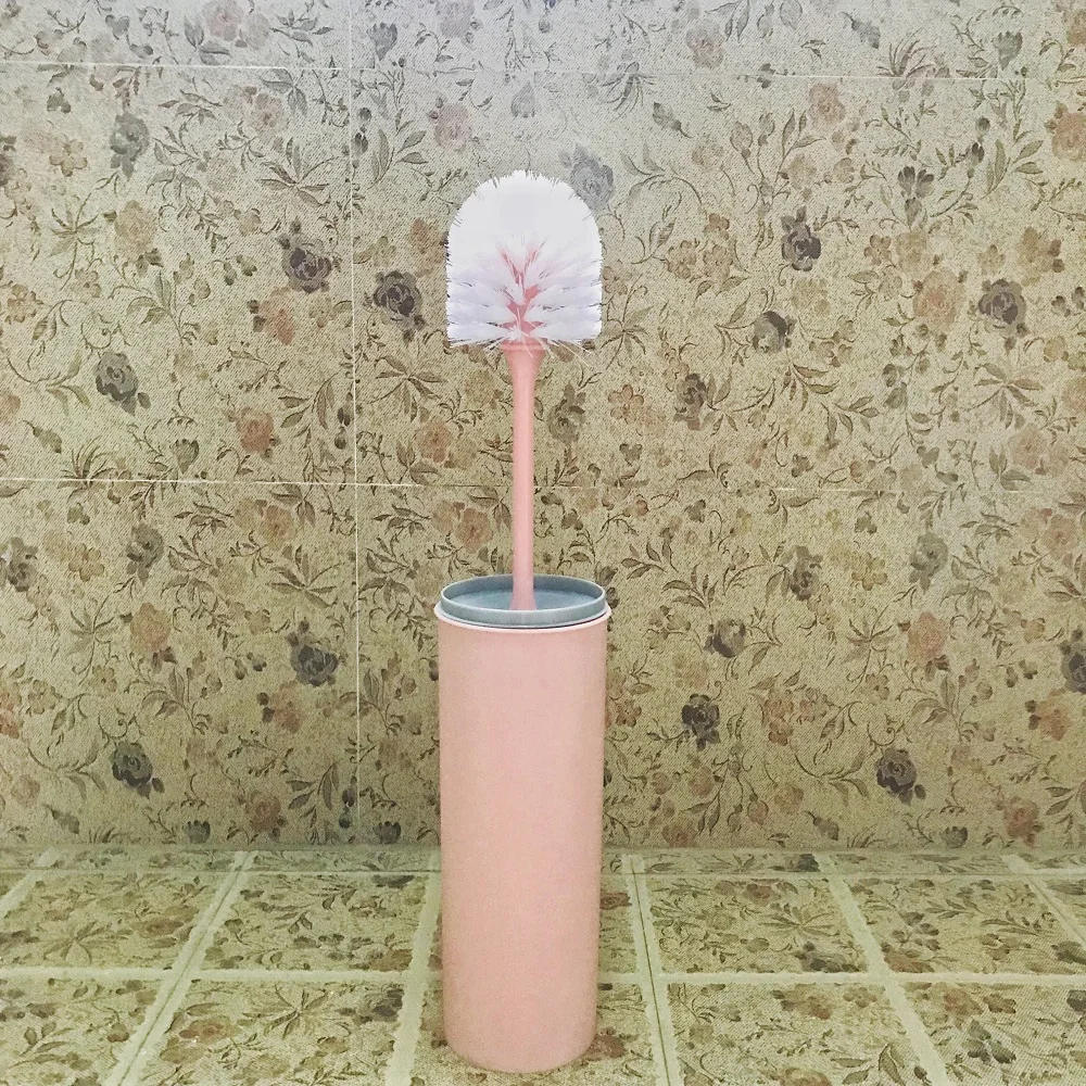 Постоянный тонкий компактный пластиковый унитаз щетка и держатель с крышкой для Ванная комната для хранения-крепкий, что обеспечивает глубокое очищение кожи