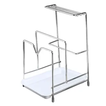 

Pan Storage Baking Sheet Stainless Steel Tray Chopping Board Rack Chrome Home Multilayer Kitchen Organiser Cover Anti Slip