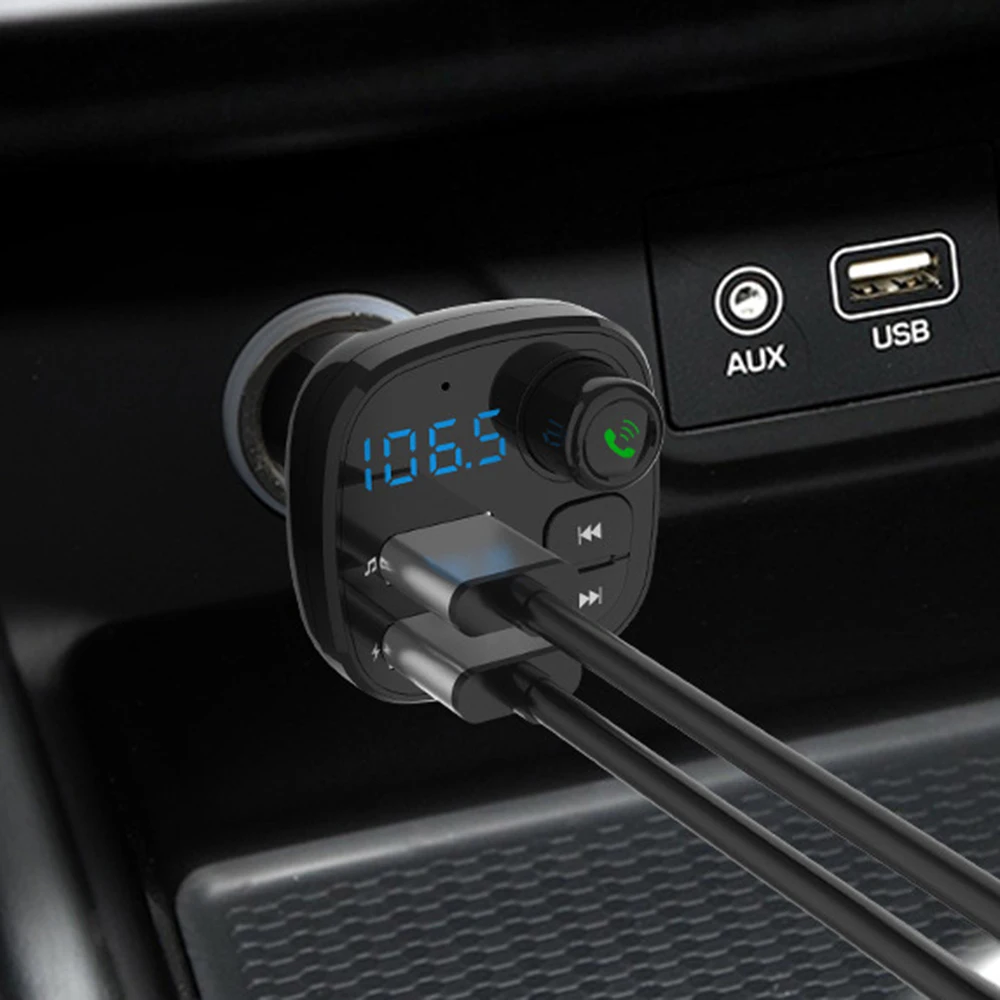 Автомобильное радио, зарядное устройство BT12 Bluetooth 5,0 автомобильный комплект громкой связи быстрый MP3 музыкальный плеер Быстрая зарядка через usb двойной USB зарядное устройство для телефона