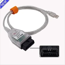 OBD соединительный кабель аксессуары для Toyota 17 PIN к OBD OBD2 16 PIN для Toyota Avensis T25 T27/Rav4/Corolla E120/Yaris 2008