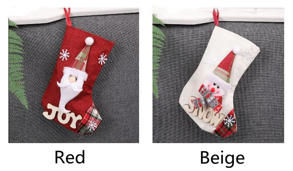 4 шт. рождественские подарочные пакеты для конфет, украшения, носки со снеговиком, подарки, рождественские носки, украшения для рождественской елки