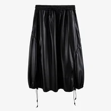 Z-ZOUX Женская юбка шнуровка с высокой талией из искусственной кожи длинные юбки черные винтажные универсальные повседневные юбки из искусственной кожи женские Новые