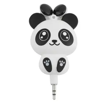 

3.5mm Wired Retractable Headset Cartoon Cat Earphone / Panda MP3 Earphone
