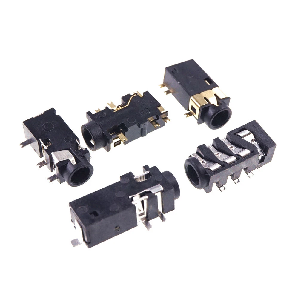 Conector de Audio SMD 3,5 MM, Conector estéreo de 4 pines, TRRS, hembra de recto para 4 polos, enchufe de teléfono de 14MM, 10 Uds.| Conectores| - AliExpress