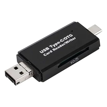 

Memory Card Reader with 3 in 1 USB Type C/Micro USB Adapter OTG Function Plug and Play PR Sale