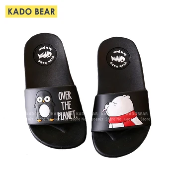 

Kids Cartoon Bear Indoor Slippers Toddler Boys Girls Family Summer Home Flip Flop Baby Bedroom Shoes Children Beach Wear Sandals