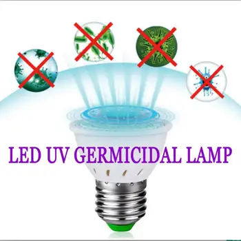 

E14 E27 GU10 Germicidal Led Light UVC Lamp UV Sterilizer Lampada uv Germicida UV Lamp LED Ultraviolet Light Bulb кварцевая лампа