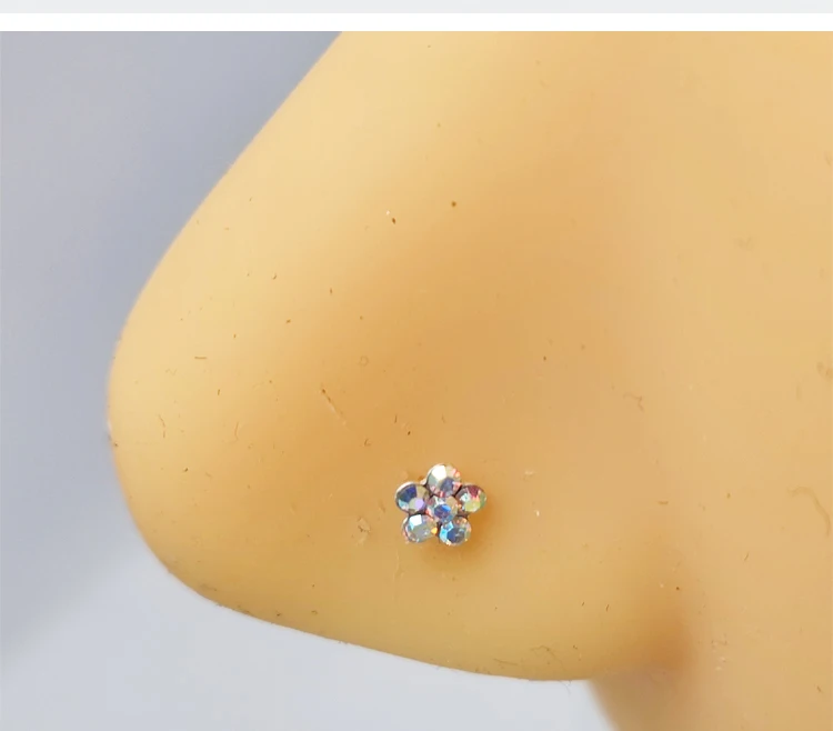 50 teile/los Trendy Nase Piercing 925 Sterling Silber Blume Nase Stud Body Piercing Schmuck Pircing Nariz Piercing Nez – Detail 1