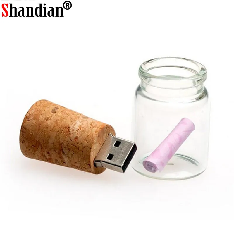 Стекло бутылка флеш диск USB 2 0 4GB/8GB/16GB/32GB/64GB 128GB свободный изготовленный на заказ