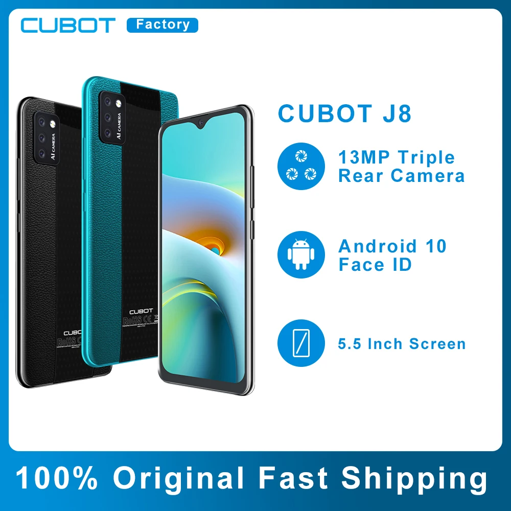 Смартфон Cubot J8 3100 мА ч тройная камера Android 10 разблокировка по лицу 5 дюйма |