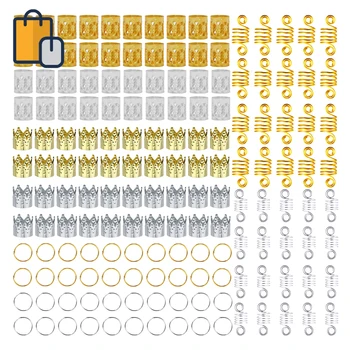 

160pcs Tube Charm Dreadlock Accessories Hair Jewelry Hair Braid Dreadlocks Beads Hair Leaf Star DIY Hair Clip Hair Cuffs