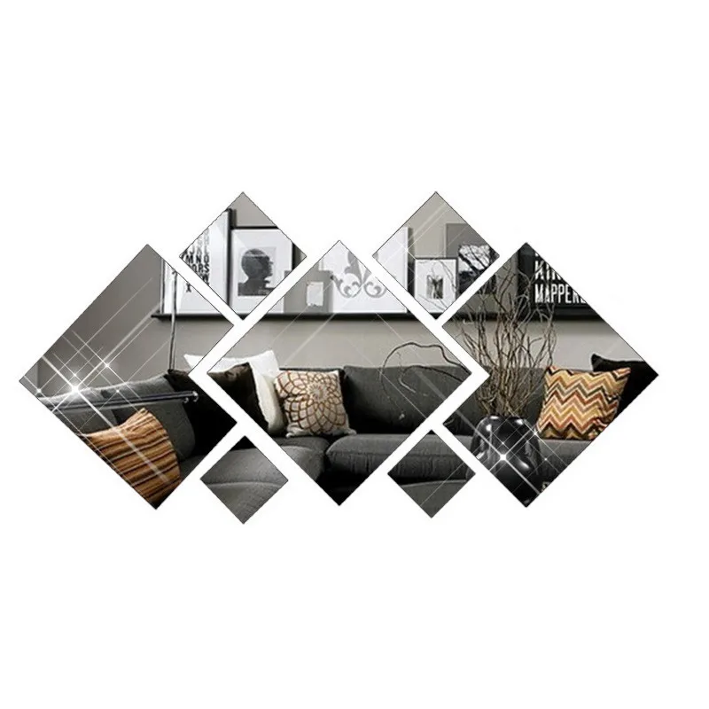 3d mirror wall stickers bathroom decoration DIY for living room/room/wall/window made of ps beautiful and colorfast | Дом и сад
