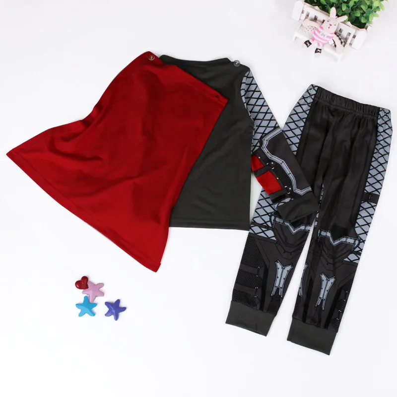 Комплект одежды для маленьких мальчиков с супергероями из 2 предметов, тонкая, не толстая детская пижама с принтом «дейт Вейдер», «Тор Супермен», «Человек-паук», «Халк», карнавальный костюм для вечеринки