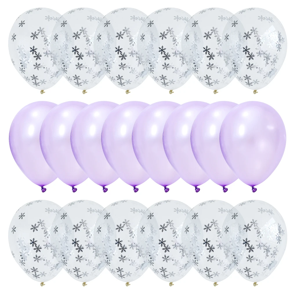 

20pcs/set Silver Snowflake Confetti Baloon Birthday Party Decoration Balloons Gas Set ballon Confetti Balloons Birthday Decor
