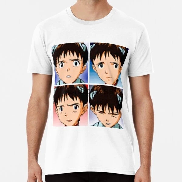 Мужская футболка Shinji Ikari Набор наклеек Pixel Art женская и | одежда