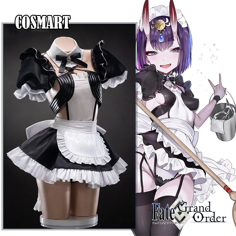

[Pre-sale] Anime Fate/Grand Order FGO Shuten-douji Zombie Maid Dress Uniform Cosplay Costume Dress+Headwear Halloween costume fo