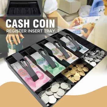 

4Grids Store Cash Drawer 3 Coins 4 Bills Stylish Cashier Storage Box Security ABS Fashionable Replacement Coin