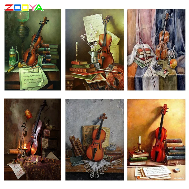 ZOOYA алмазная живопись полная квадратная скрипка книга Алмазная мозаика вышивка