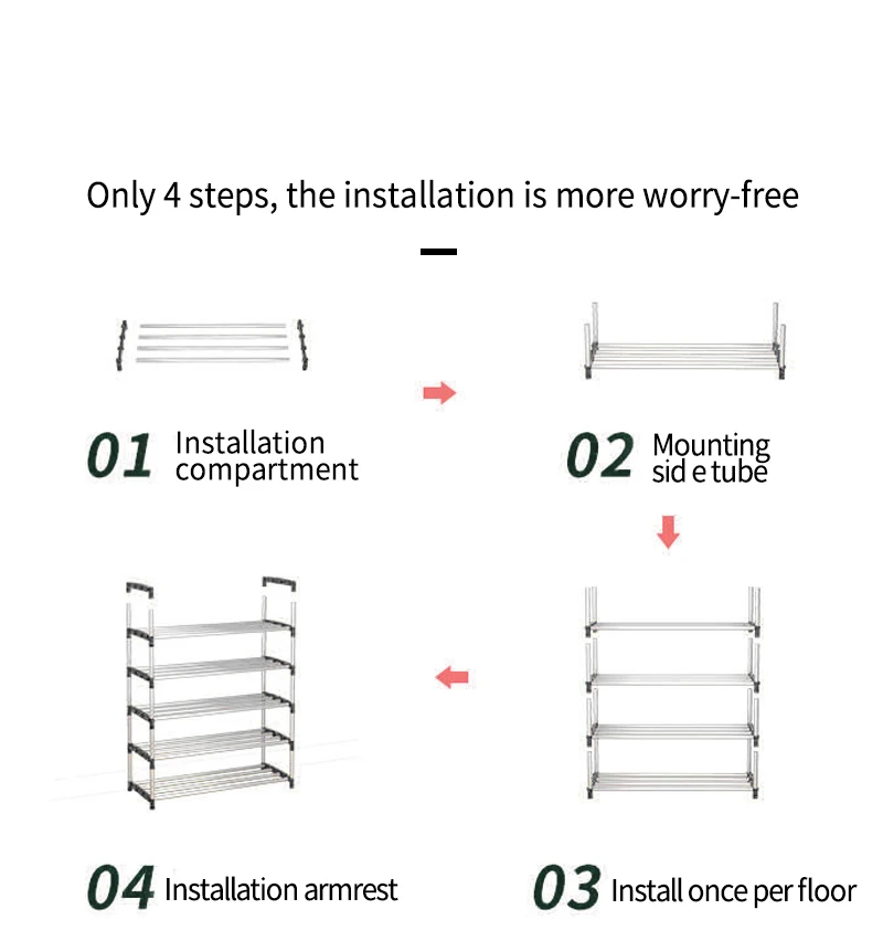 5-Tier Shoes Racks Shelf Large Stackable Shoes Cabinet Shelves Holds Shelf for Shoe Book Home Storage Shoes Organizer