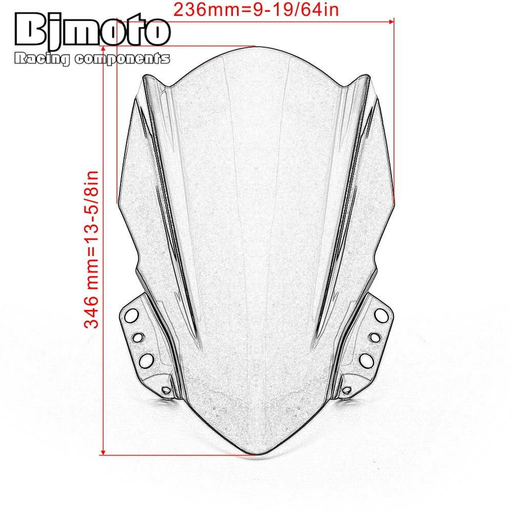 BJMOTO мотоцикл ветровое стекло дефлекторы для ветрового стекла для Kawasaki Ninja 250SL Ninja250SL