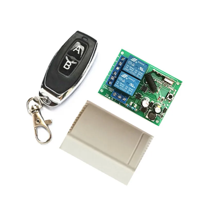 

433Mhz universal wireless remote control switch AC85-250V 220V 2CH relay receiver module and RF 433 Mhz for light switch garage