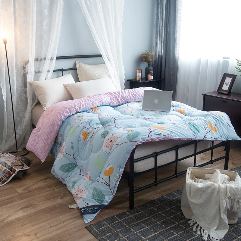 Новое зимнее стеганое одеяло с рисунком птицы, утолщенное стеганое одеяло для дома, постельные принадлежности, теплое зимнее одеяло с наполнителем