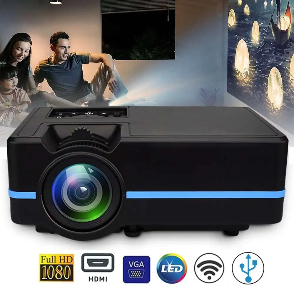 Портативный мини проектор VS 313 светодиодный Full HD 2000 Lumes цветные проекторы для