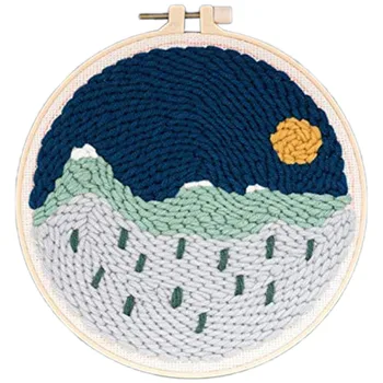 

Embroidery Punch Needle, Punch Needle Tool with Needle Punch Kit for Beginners, Embroidery Hoops,Landscape 5