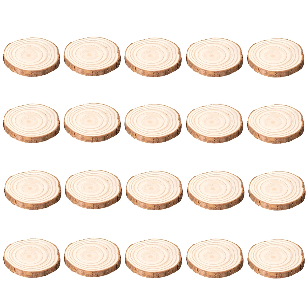 20pcs DIY круглые оригинальные деревянные пластинки из натурального дерева Фишки с коры Diy ремесленные украшения - Цвет: 20pcs