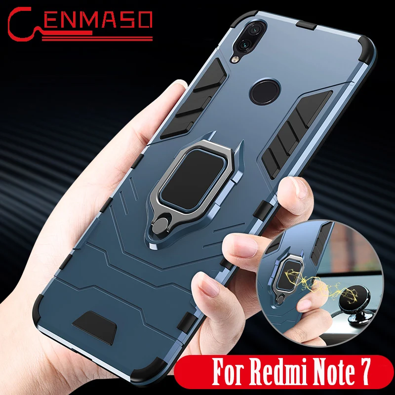 

Case For Xiaomi Poco X3 NFC Redmi Note 7 Pro Case Magnetic Car Hold Shockproof Cover for Redmi Note 6 Pro 7 Armor Ring Case