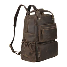 Polare мужской итальянский кожаный рюкзак с натуральным лицевым покрытием, 15,6 дюймов, сумка для ноутбука, Большой Вместительный рюкзак для школы, для путешествий на открытом воздухе