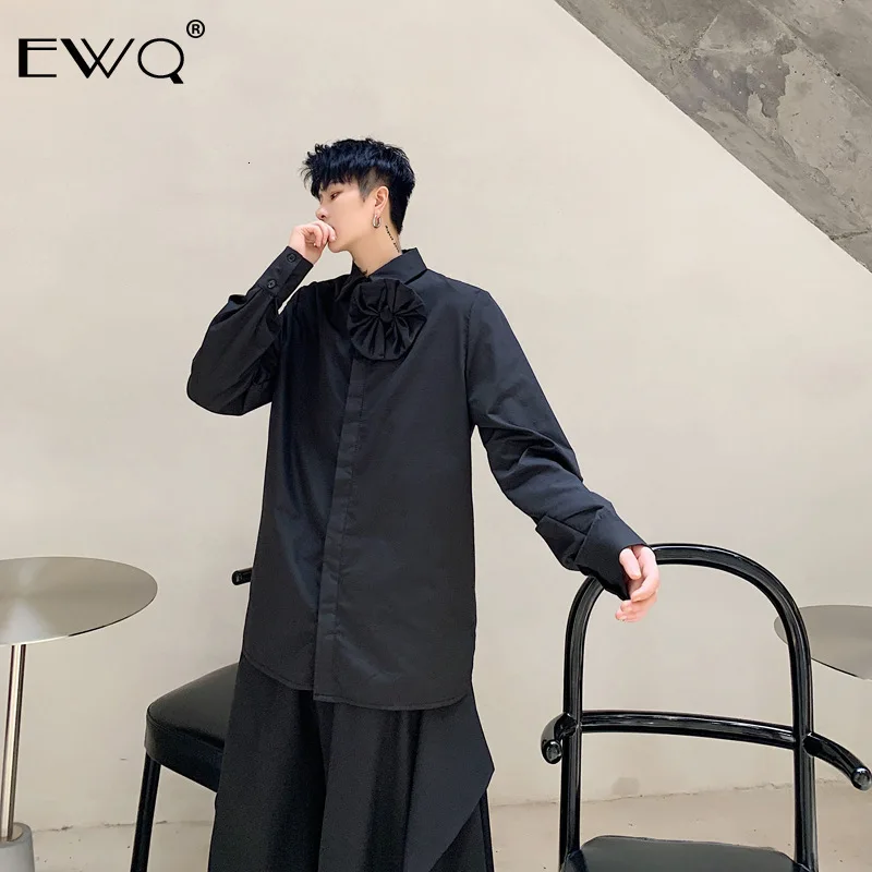 EWQ/2020 модная ниша Мужская рубашка цветочный дизайн воротник лаконичная