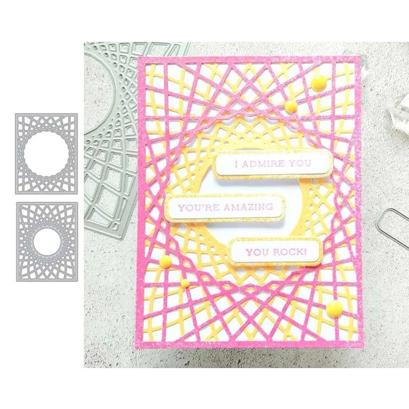 

JC Crossing Lines Frame Metal Cutting Dies Scrapbooking Handmade Tool Card Make Stencil Craft Mold Mould Model Decor New Design