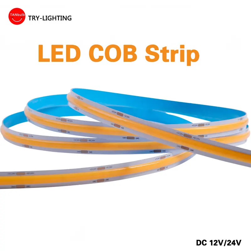 Светодиодная лента COB 12 В постоянного тока 24 светодиодная полоса светильник вая