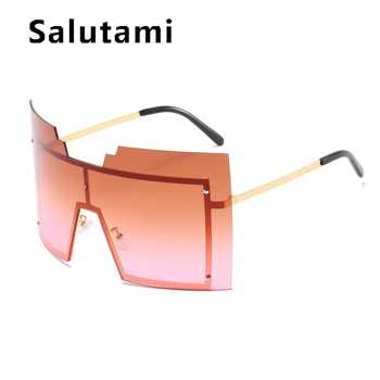 

2020 New Super Big Shield Tea Pink Sunglasses For Women Vintage Alloy Brand Sun Glasses Men One Piece Hip Hop Shades Uv400 Black