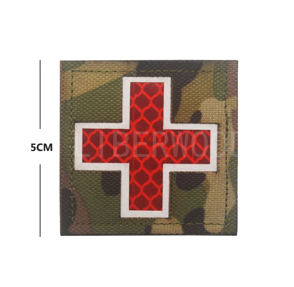 Светоотражающий медицинский красный крест EMS EMT MED тактическая нашивка инфракрасная IR первая помощь военная нравственная повязка на руку застежка-крючок поддержка 2 дюйма