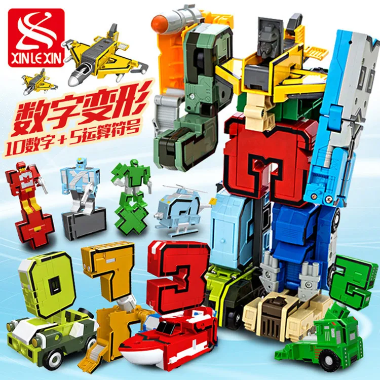 

New Music New with Numbers Transformation 2801 Jingang Fit Robot 2806 Assembled Large Particles Building Blocks Toy 2808