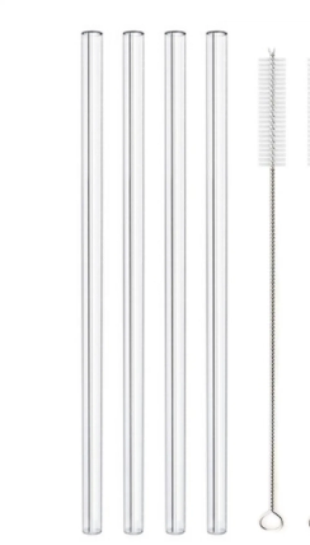 Glass /Stainless steel Straws Eco Friendly Reusable Drinking Straw for Smoothies Cocktails Bar Accessories with Brushes