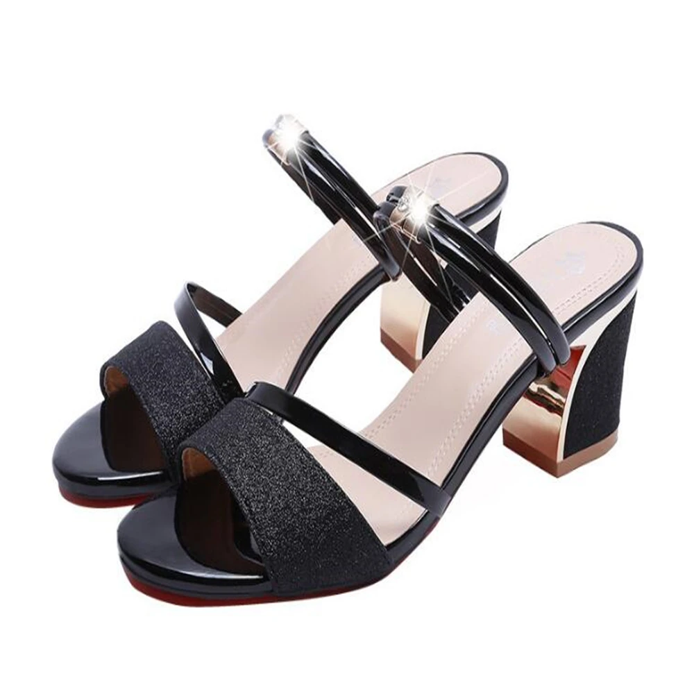

Woman Sandals Shoes Slippers 2020 Summer Style Wedges Pumps High Heels Slip On Bling Fashion Gladiator Shoes Women y896
