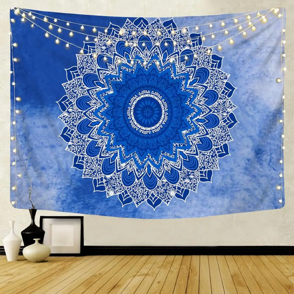 Hot Mandala Pattern Indian Tapestry Wall Hanging Decor Bohemian Elephant Beach Towel Polyester Thin Blanket Travel Mat tapestry decorations