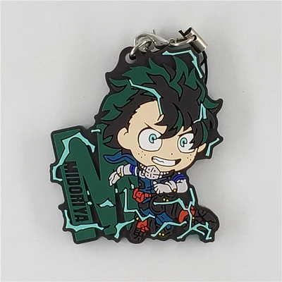 Резиновый брелок для ключей с героями Аниме Boku no Hero Academy Bakugo Eijiro Uraraka Amajiki Eri - Цвет: 01 Midoriya
