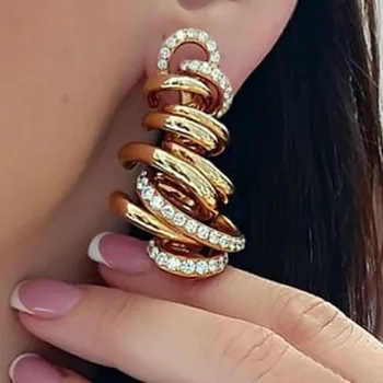 

LARRAURI Monaco Design Luxury Tornado Sandstorm Statement Earrings For Women Wedding Cubic Zircon Party Dubai Bridal Jewelry