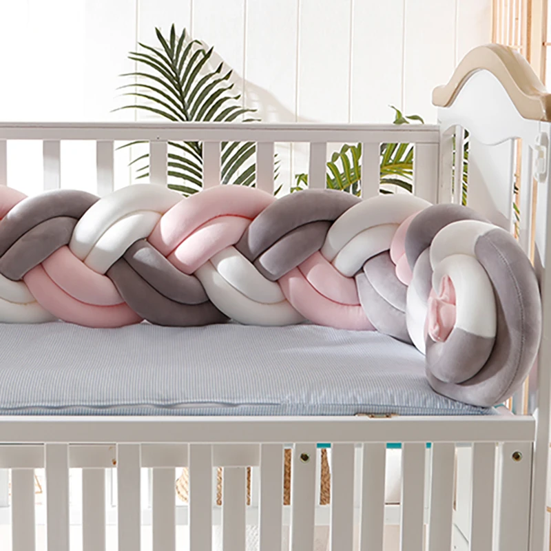Knot Newborn Bumper Long Pillow for Baby Newborn Safety Protection Toddler Cushion Bumpers Weaving Room Decoration YYJ001