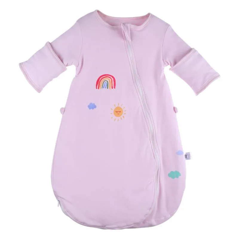 Плотный и теплый спальный мешок с длинными рукавами для малышей, спальный мешок со съемным рукавом из хлопка, зимний спальный мешок с длинными рукавами, 70 см, 80 см, 90 см
