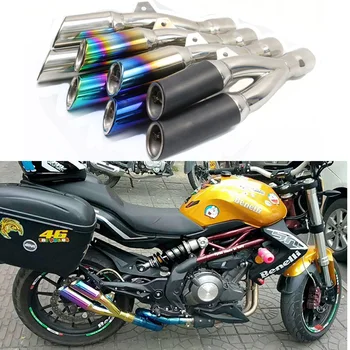

Motorcycle Muffler Exhaust Moto Cafe Racer Double Exit 51mm Universal Exhaust for Motorcycle Akrapovic Exhaust with Db Killer R3