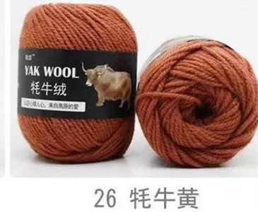 factory price 5pcs Thick hand knitting yarn Yak Wool Blended yarn 3mm extra fine fancy knitting yarn - Цвет: 26