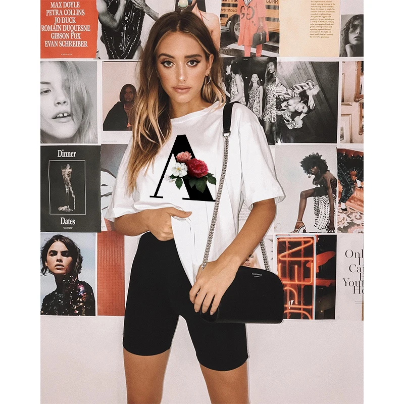 

Women Two Piece Set Letter Tshirts And Shorts Suits Summer Short Sleeve O-neck Casual Joggers High Waist Pants Sexy Outfit Woman