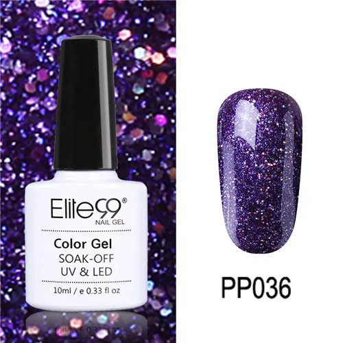 Elite99 10 мл Гель-лак для ногтей замачиваемый УФ красочный Фиолетовый лак для ногтей художественный Гель-лак для Ногтей Стойкий гель нужен основа и верхнее покрытие - Цвет: PP036