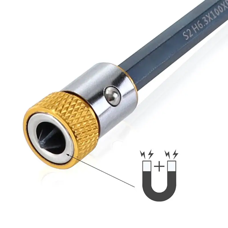 

Насадки для отвертки, магнитное кольцо 1/4 дюйма, 6,35 мм, металлический мощный намагничивающий винт для электрического Phillips C90D