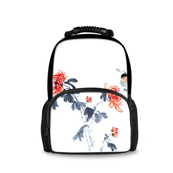 

Personalized custom ink painting flower print youth backpack boy girl travel backpack student school bag laptop bag
